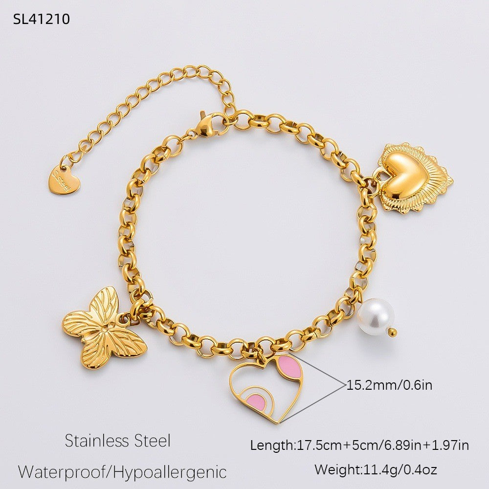 Wholesale INS style handmade pearl heart pendant